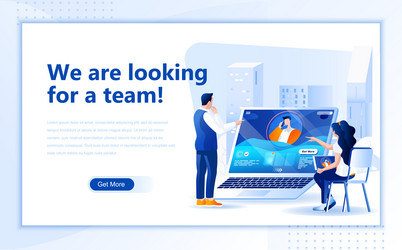 looking for team web page design template vector