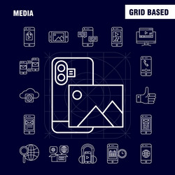 media line icon for web print and mobile uxui kit vector image