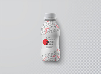 realistic mockup white plastic curly bottle vector