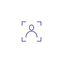 recognition face camera line icon identify vector