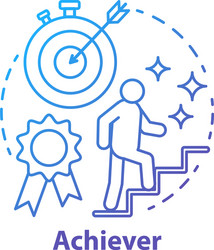 achiever blue concept icon successful person idea vector