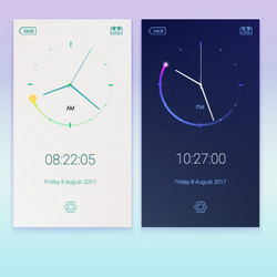 clock application concept of contrast ui design vector image