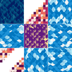 Seamless pattern of colorful blocks with a shadow vector