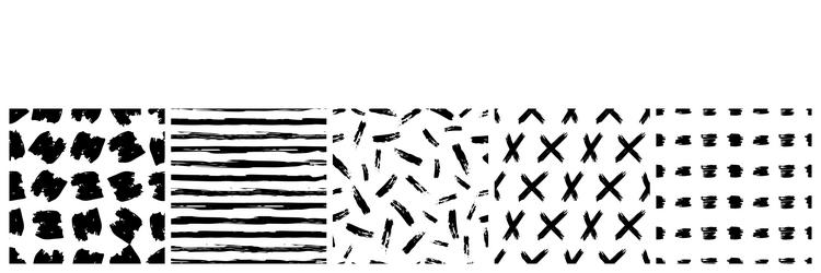 set of seamless patterns with scribble smears vector image
