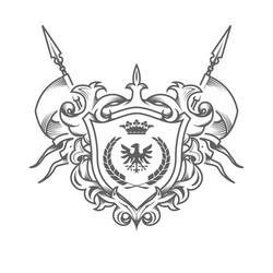 sumptuous coat arms embossed heraldic shield vector