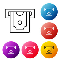 black line atm - automated teller machine vector image