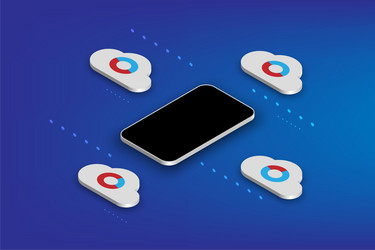 cloud computing download and upload data online vector image