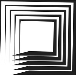 concentric square element with drawn lines vector image