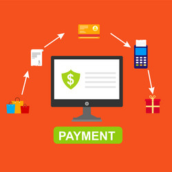 concept online and mobile payments for web page vector image