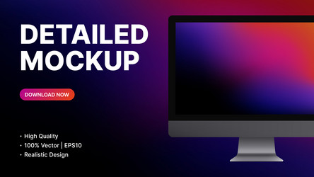 detailed computer mockup realistic device front vector image