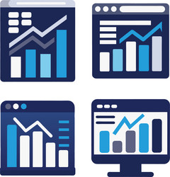 four graphic representations of data vector image