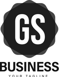 gs initial a logo design with abstract style vector image