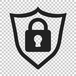 lock with shield security icon on isolated vector image