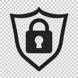 Lock with shield security icon on isolated vector