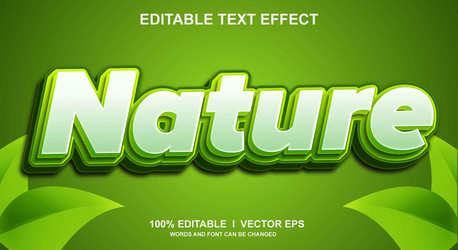 nature 3d text effect with modern style design vector image