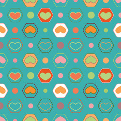 retro seamless geometric pattern with hearts vector