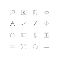 user interface linear thin icons set outlined vector image