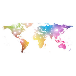 world map with global technology networking vector image