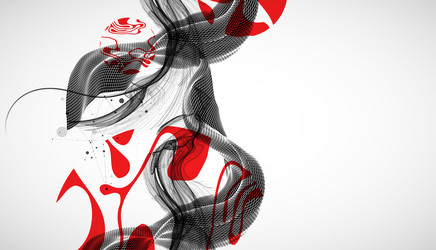 abstract wave art background is made in a frame vector image