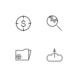 cyber security linear icons set simple outline vector image