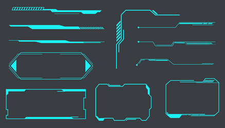 futuristic hud frames borders text box game menu vector image
