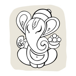 ganapati meditation in lotus pose Vector Image