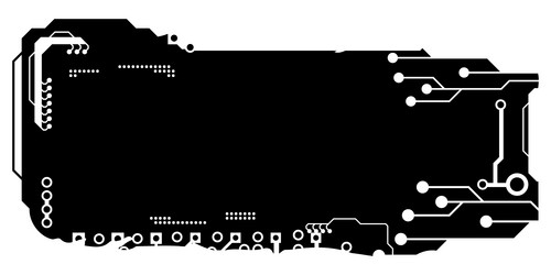 Rectangular design clipart in tech style isolated vector