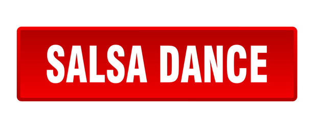 salsa dance button square red push vector image