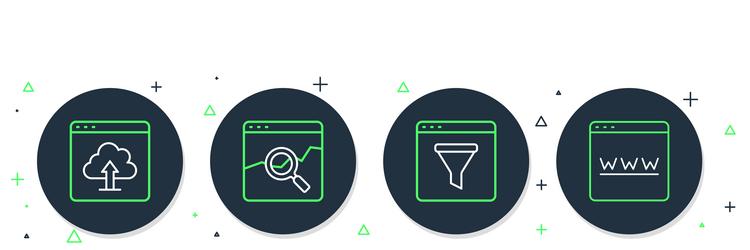 set line website with stocks market browser vector image