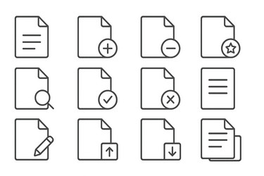 collection of document icons in a neat grid layout vector image