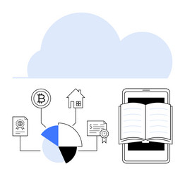 digital learning concepts with cloud storage vector image