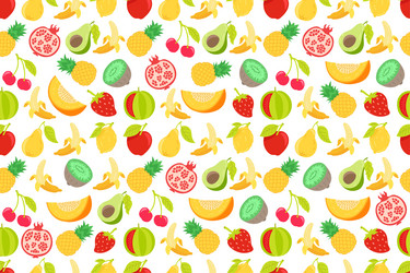 doodle fruits seamless pattern background vector