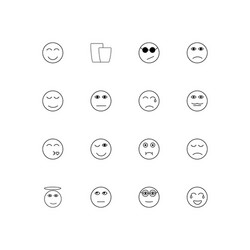 emoticons linear thin icons set outlined simple vector image