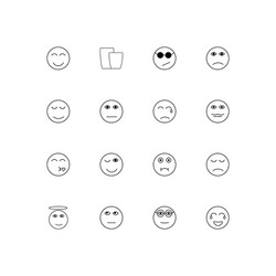 Emoticons linear thin icons set outlined simple vector