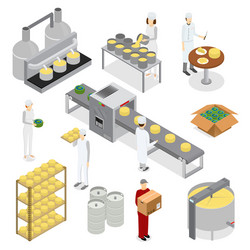 Isometric factory robots Royalty Free Vector Image