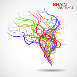 abstract colorful brain with chaotic lines vector