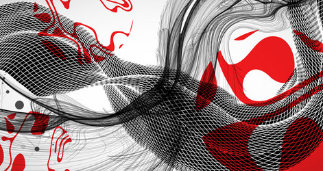 abstract wave art background is made in a frame vector image