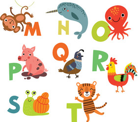 Colorful Animal Alphabet Vector Image
