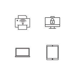 electrical devices linear icons set simple vector image