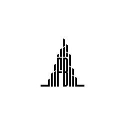 fb skyscraper line logo initial concept with high vector image