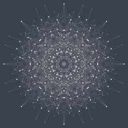 fractal element with compounds lines and dots big vector image