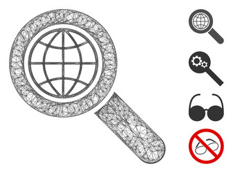 global search web mesh vector image
