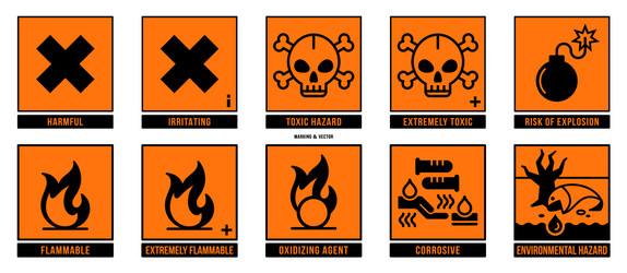 packaging hazard symbols vector