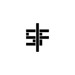 Sf geometric abstract concept logo initial Vector Image