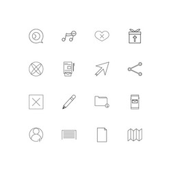 web applications linear thin icons set outlined vector image