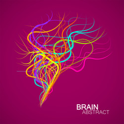 abstract colorful brain with chaotic lines vector image