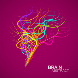 Abstract colorful brain with chaotic lines vector