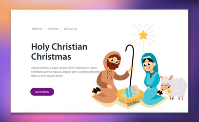 baby jesus born in bethlehem scene holy family vector