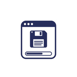 backup or copy files icon with floppy disk vector image