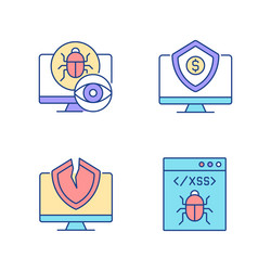 computer vulnerability exploitation rgb color vector image